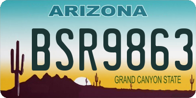 AZ license plate BSR9863