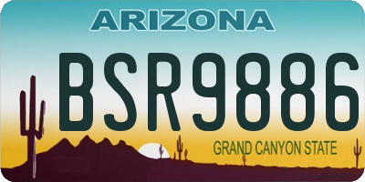 AZ license plate BSR9886