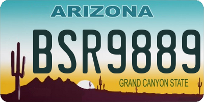 AZ license plate BSR9889