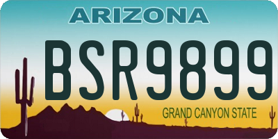 AZ license plate BSR9899