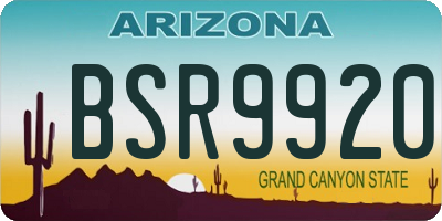 AZ license plate BSR9920