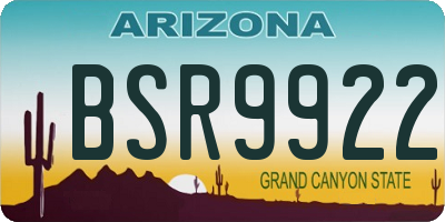 AZ license plate BSR9922