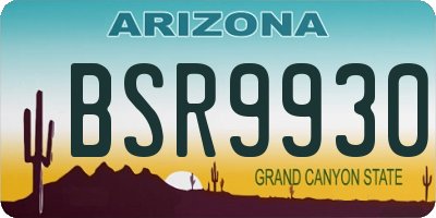 AZ license plate BSR9930