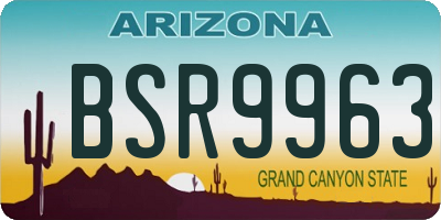 AZ license plate BSR9963