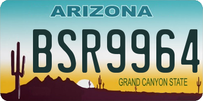 AZ license plate BSR9964