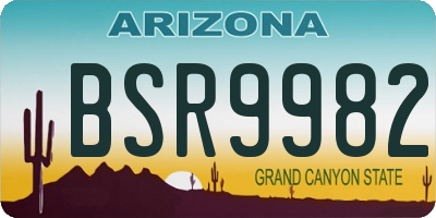 AZ license plate BSR9982