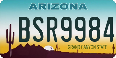 AZ license plate BSR9984