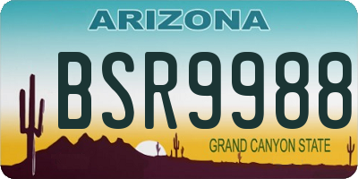 AZ license plate BSR9988