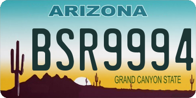 AZ license plate BSR9994