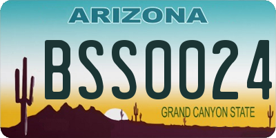 AZ license plate BSS0024