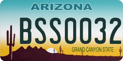 AZ license plate BSS0032