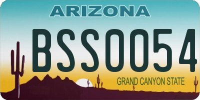 AZ license plate BSS0054