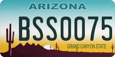 AZ license plate BSS0075