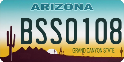 AZ license plate BSS0108