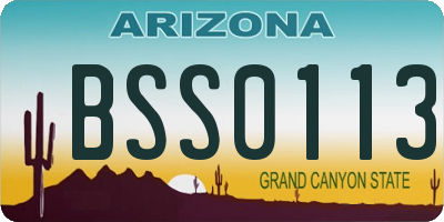 AZ license plate BSS0113