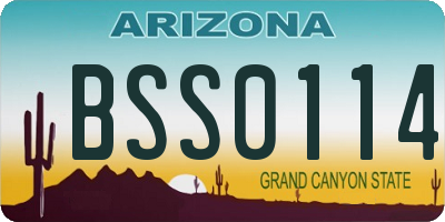 AZ license plate BSS0114