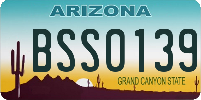 AZ license plate BSS0139