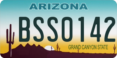 AZ license plate BSS0142