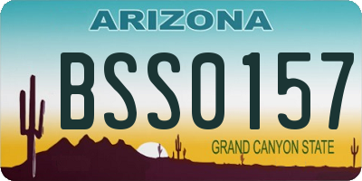 AZ license plate BSS0157