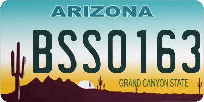 AZ license plate BSS0163