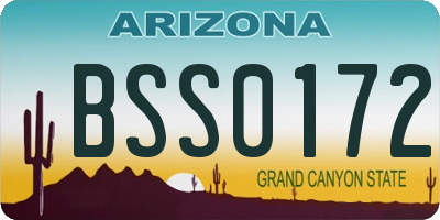 AZ license plate BSS0172