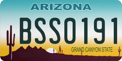 AZ license plate BSS0191