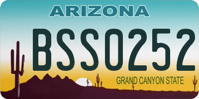 AZ license plate BSS0252
