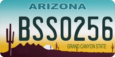 AZ license plate BSS0256