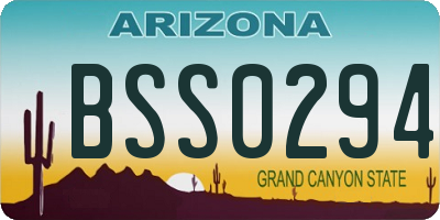 AZ license plate BSS0294