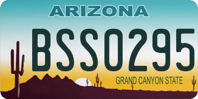 AZ license plate BSS0295