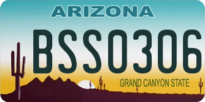 AZ license plate BSS0306