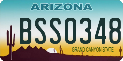 AZ license plate BSS0348