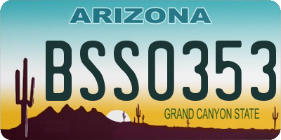 AZ license plate BSS0353