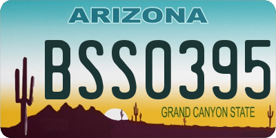AZ license plate BSS0395