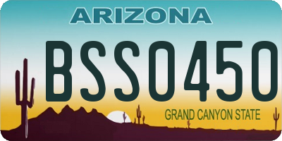 AZ license plate BSS0450