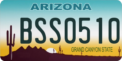 AZ license plate BSS0510