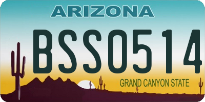 AZ license plate BSS0514