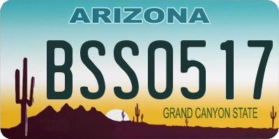 AZ license plate BSS0517