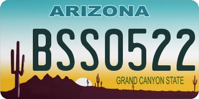 AZ license plate BSS0522