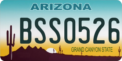 AZ license plate BSS0526