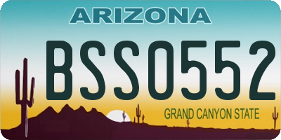 AZ license plate BSS0552