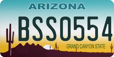 AZ license plate BSS0554