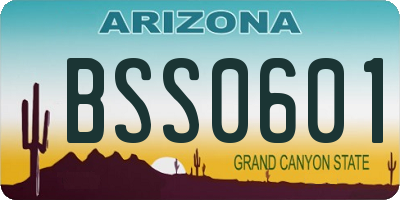 AZ license plate BSS0601