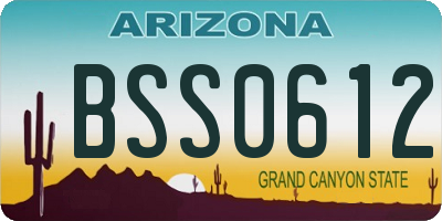 AZ license plate BSS0612