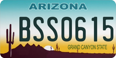 AZ license plate BSS0615
