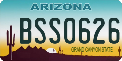 AZ license plate BSS0626