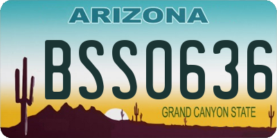 AZ license plate BSS0636