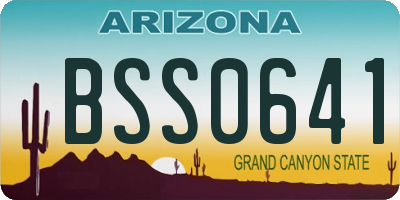 AZ license plate BSS0641