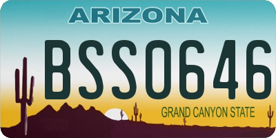 AZ license plate BSS0646