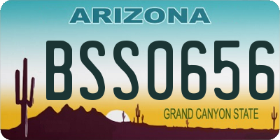 AZ license plate BSS0656